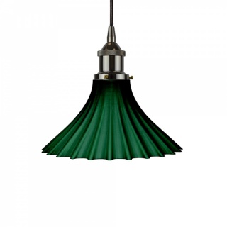 Scallop Fluted Bell Emerald Green Pendant Light